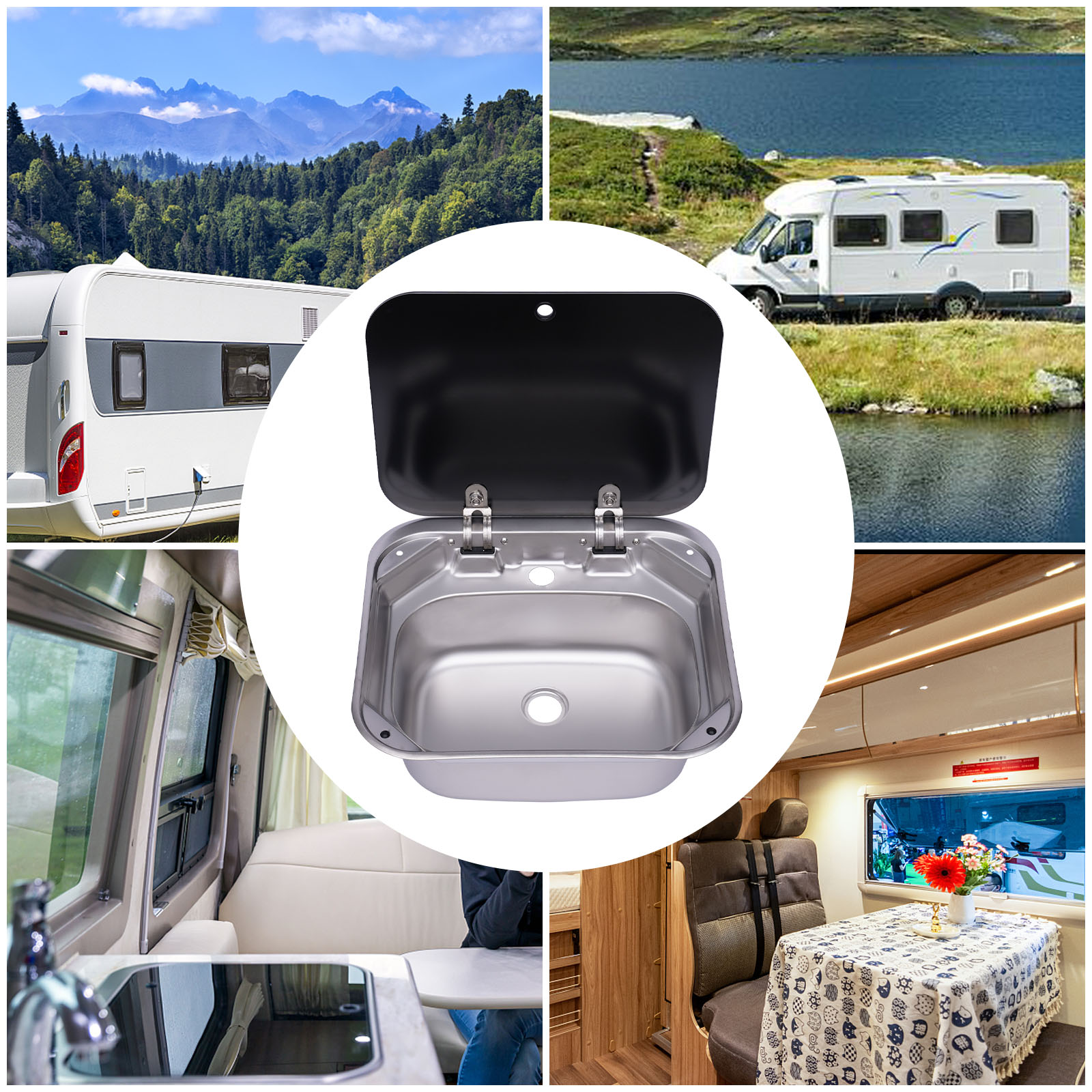 Space Saving RV Sink Semi Rece - Outdoor Adventures recensione e prezzo