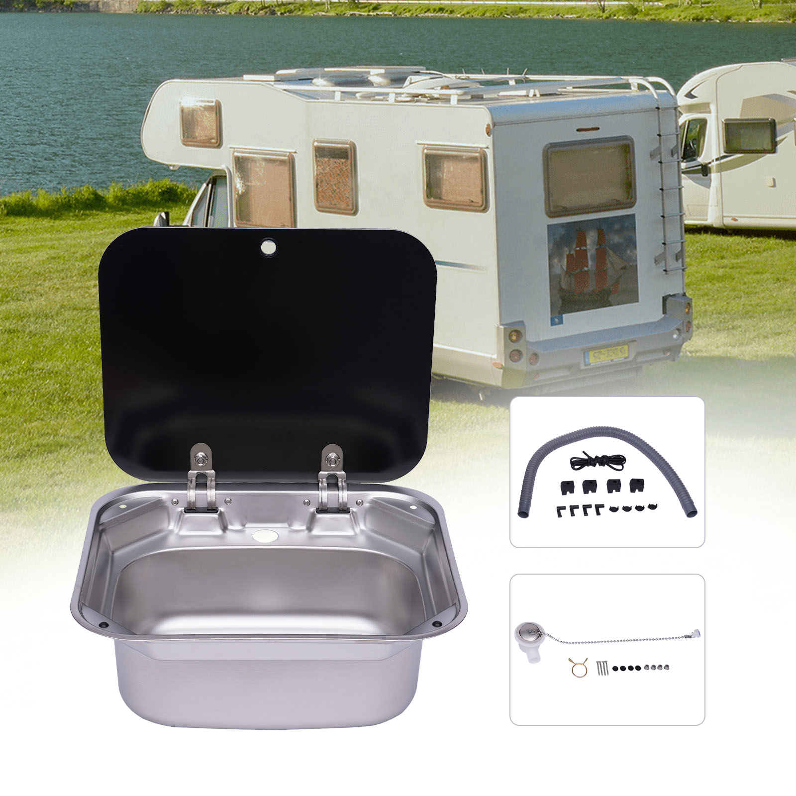 Space Saving RV Sink Semi Rece - Outdoor Adventures recensione e prezzo