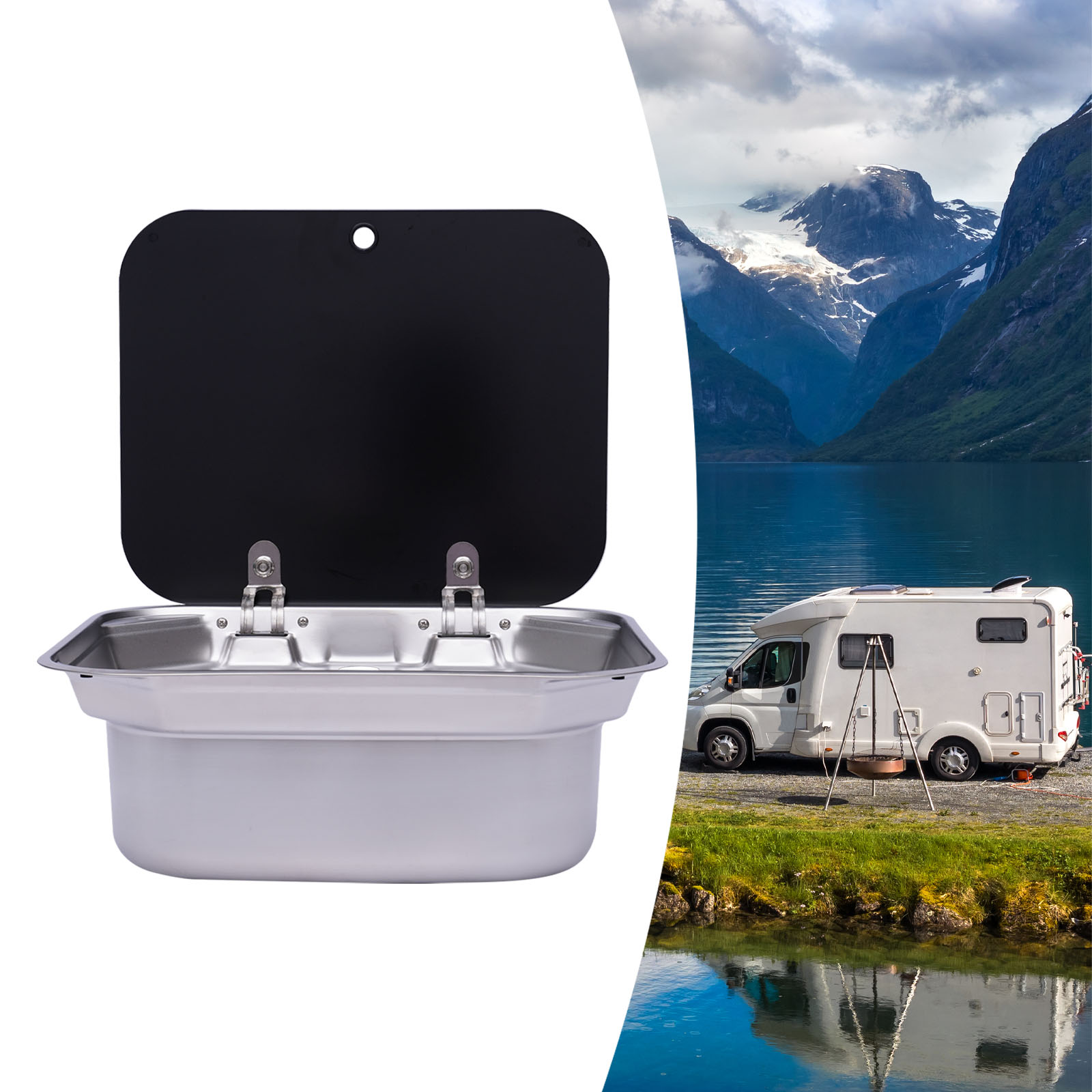 Space Saving RV Sink Semi Rece - Outdoor Adventures recensione e prezzo