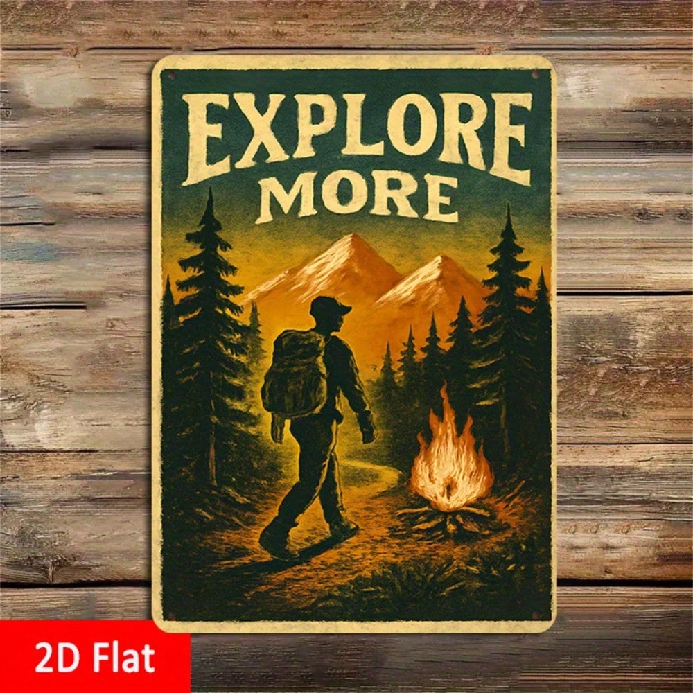 1PC Tin Sign Explore More With - Outdoor Adventure Club recensione e prezzo