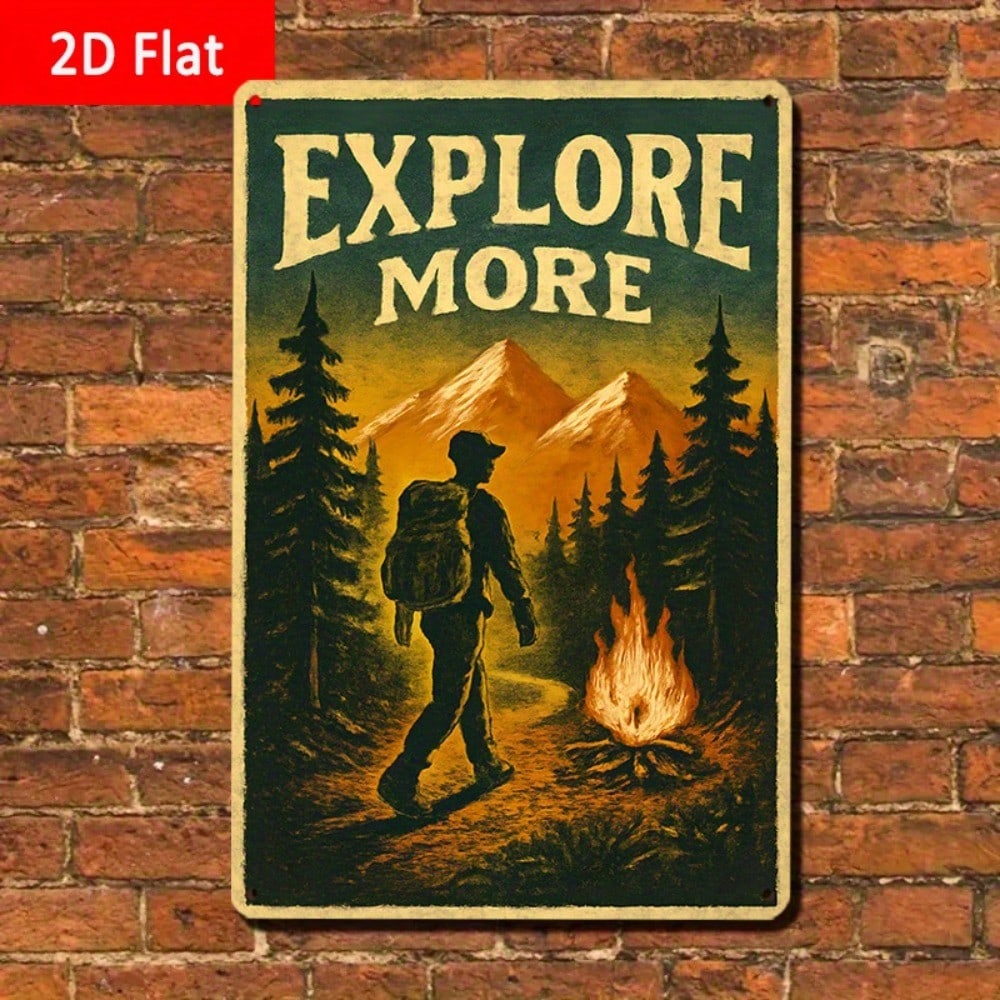 1PC Tin Sign Explore More With - Outdoor Adventure Club recensione e prezzo