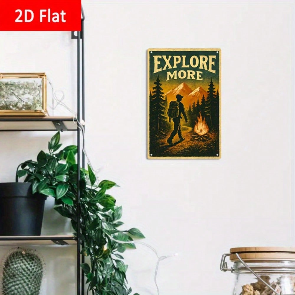 1PC Tin Sign Explore More With - Outdoor Adventure Club recensione e prezzo