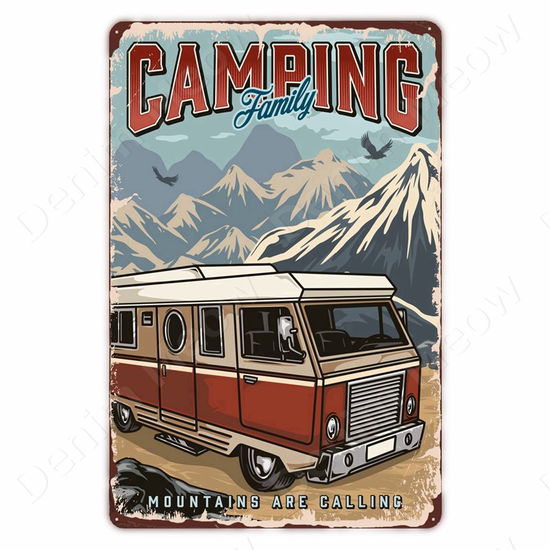 Camping Family Tin Sign, Fishi - Outdoor Adventure Club recensione e prezzo