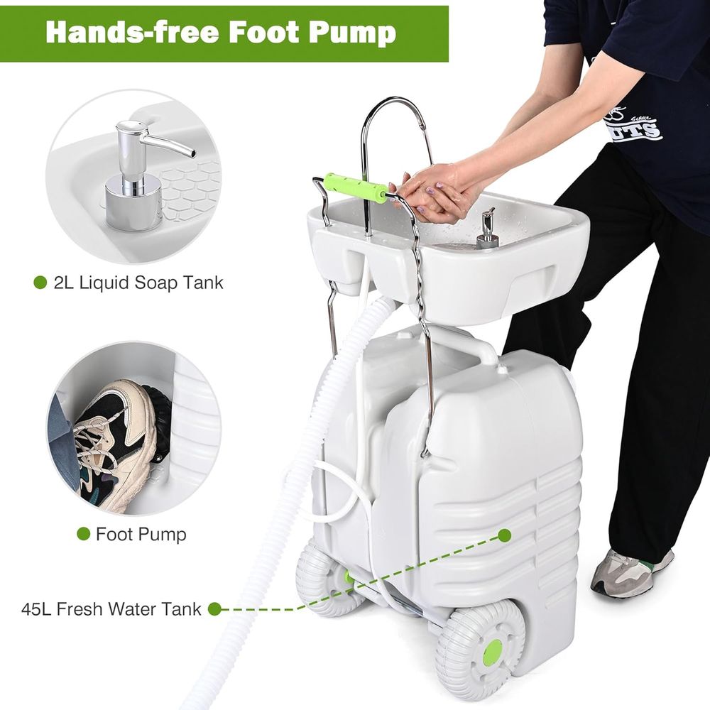 45L Portable Sink Hand Wash St - Outdoor Adventures recensione e prezzo